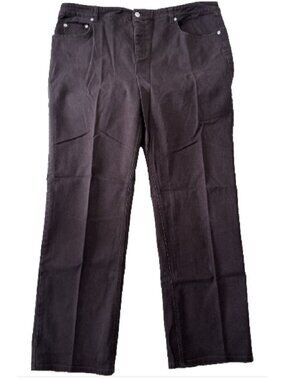 Jones New York Sport Denim Jean Pants 18 dark Brown Stretch Bootcut XL Mom Style